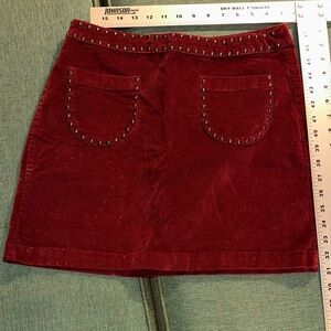 Mossimo Studded Red Suede Mini Skirt